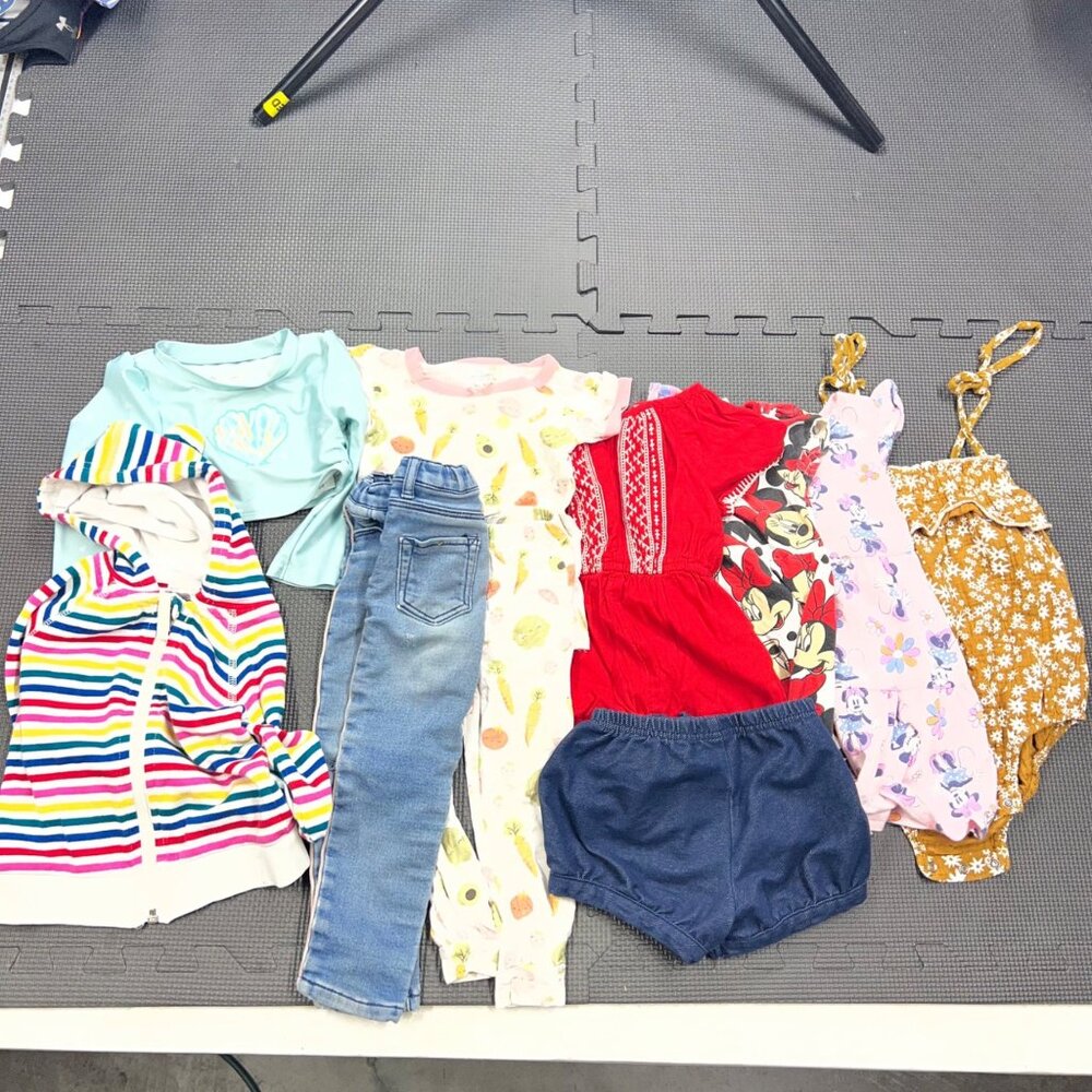 18-24 Month Girls Clothing Bundle Includes Dresses Romper Hoodie Pants & Shorts - Picture 1 of 10